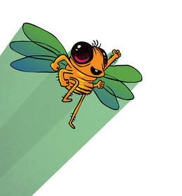 A fruit fly flying upward - StoryWeaver