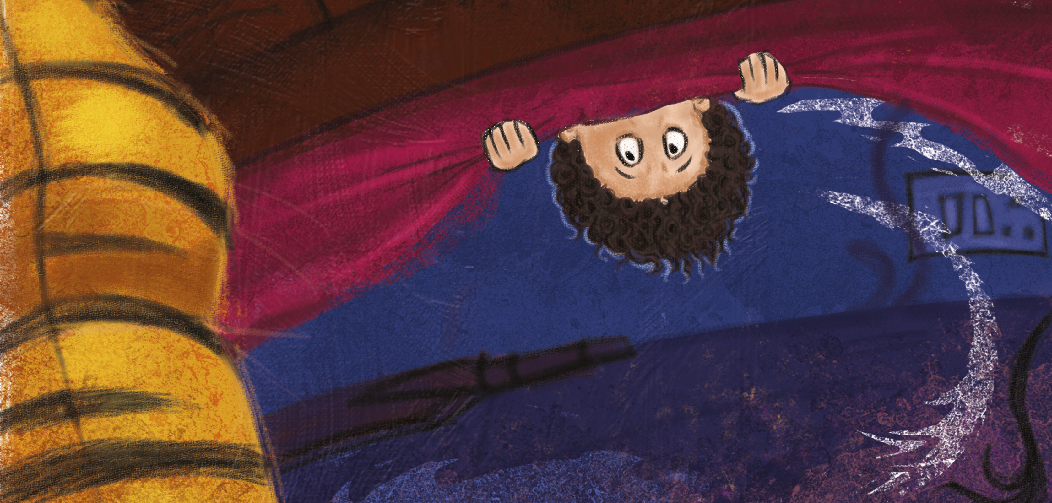 Boy Looking Under His Bed In The Dark Storyweaver