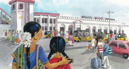 A busy railway station scene - StoryWeaver
