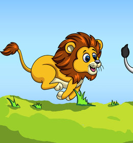 Running lion - StoryWeaver