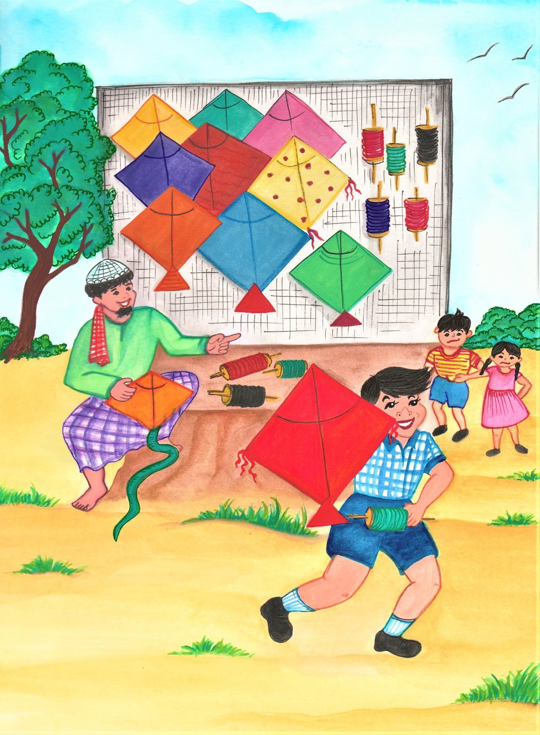 Boy with red kite - StoryWeaver Boy with red kite - StoryWeaver