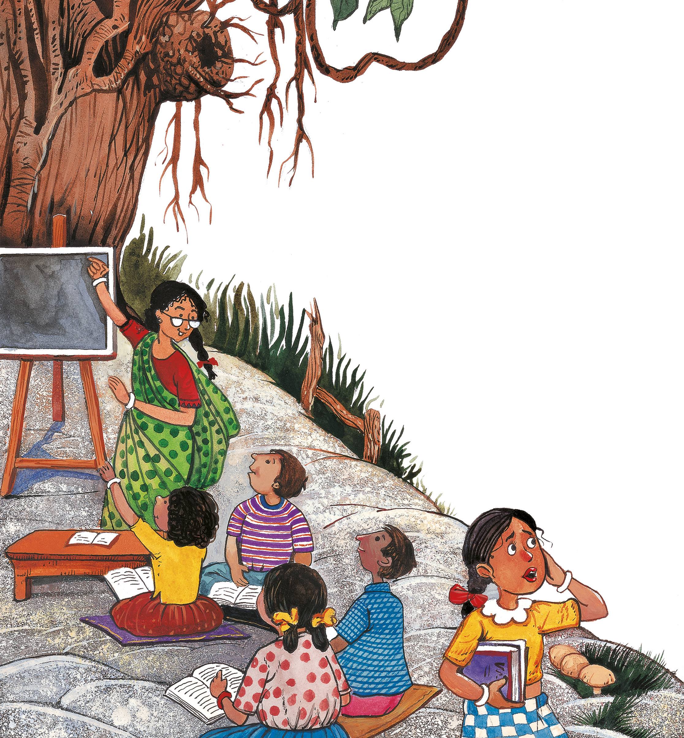 Teacher Taking Class Under The Tree Storyweaver