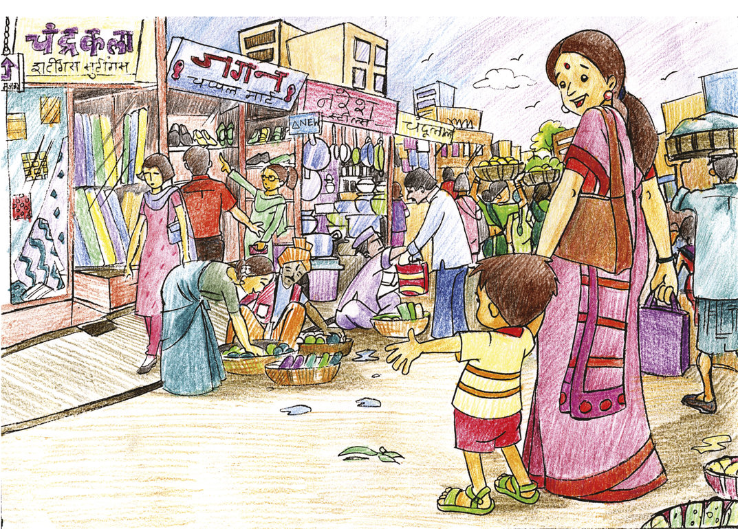 NEEV NATA Aurangabad - PERSPECTIVE PRACTICE QUESTION- imagine that u r an  worm in a vegetable market. A man is about to step on u.draw the view Sketch  by our student SHREYA